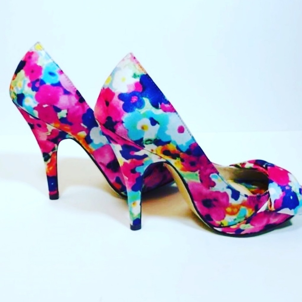 Floral Peeptoe heels